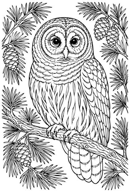 Barred owl coloring page
