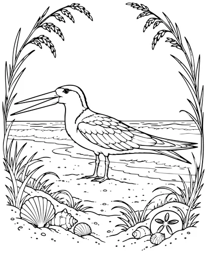 Black skimmer coloring page