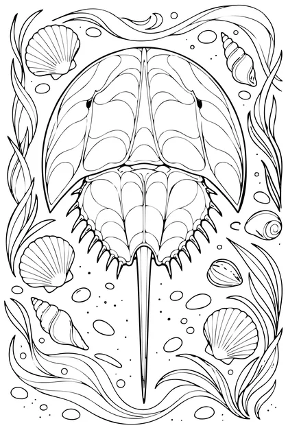 Atlantic horseshoe crab coloring page