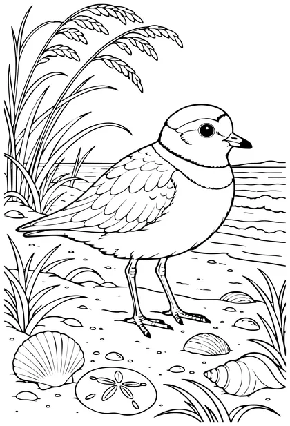 Piping plover coloring page